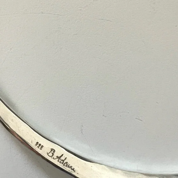 B Adam 925 Silver Hammered Women's NecklaceVintage 1980s
